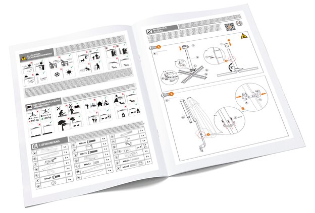 Illustration of safety instructions for Schneider parasols for proper installation and outdoor use.