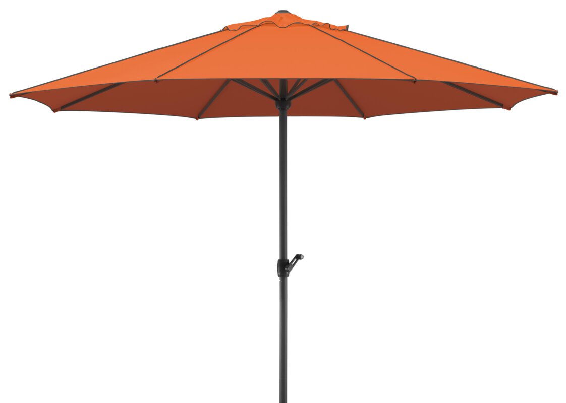 Schneider parasol Adria in terracotta, 350 cm diameter, on a white background.