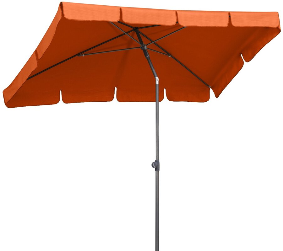 Schneider parasol Aquila in terracotta, 225x120 cm, on a white background.