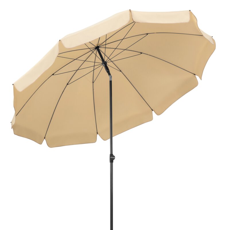 Schneider parasol Aquila in ecru, 250 cm diameter, on a white background.