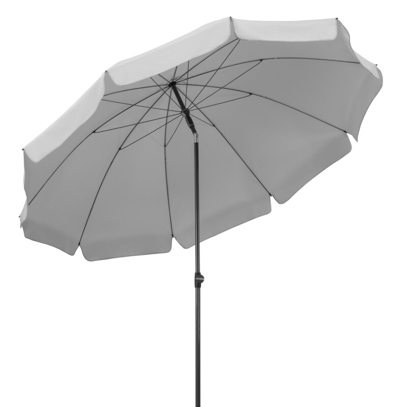 Schneider parasol Aquila in silver grey, 250 cm diameter, on a white background.