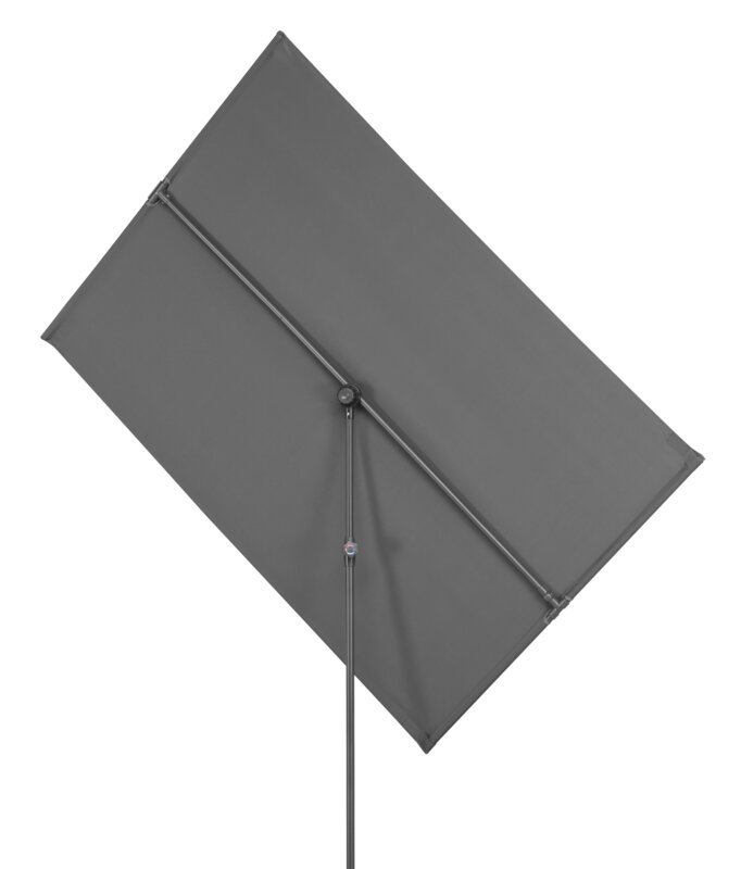 Schneider Sonnenschirm Avellino in Anthrazit, 180x130 cm, geschwenkt, auf weißem Hintergrund.