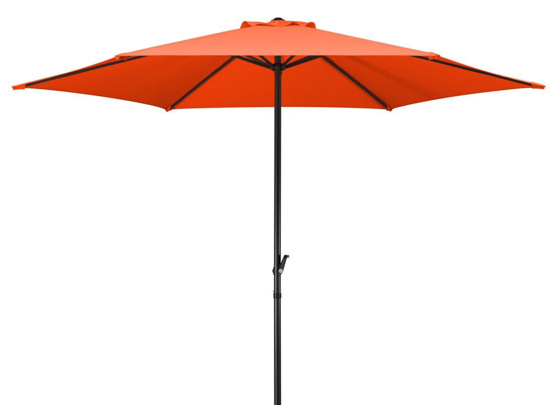 Schneider parasol Bergamo in terracotta, 300 cm diameter, on a white background.