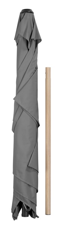 Schneider parasol Cordoba in anthracite, 230x150 cm, individual parts, on a white background.