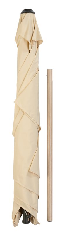 Schneider parasol Cordoba in ecru, 230x150 cm, individual parts, on a white background.