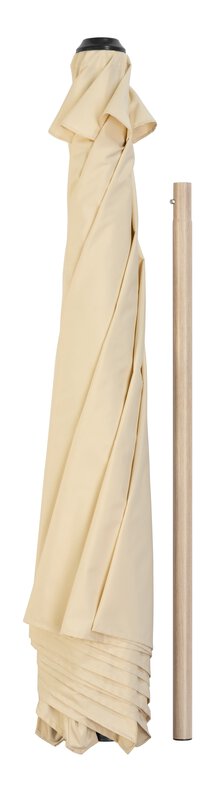 Schneider parasol Cordoba in ecru, 270 cm diameter, individual parts, on a white background.