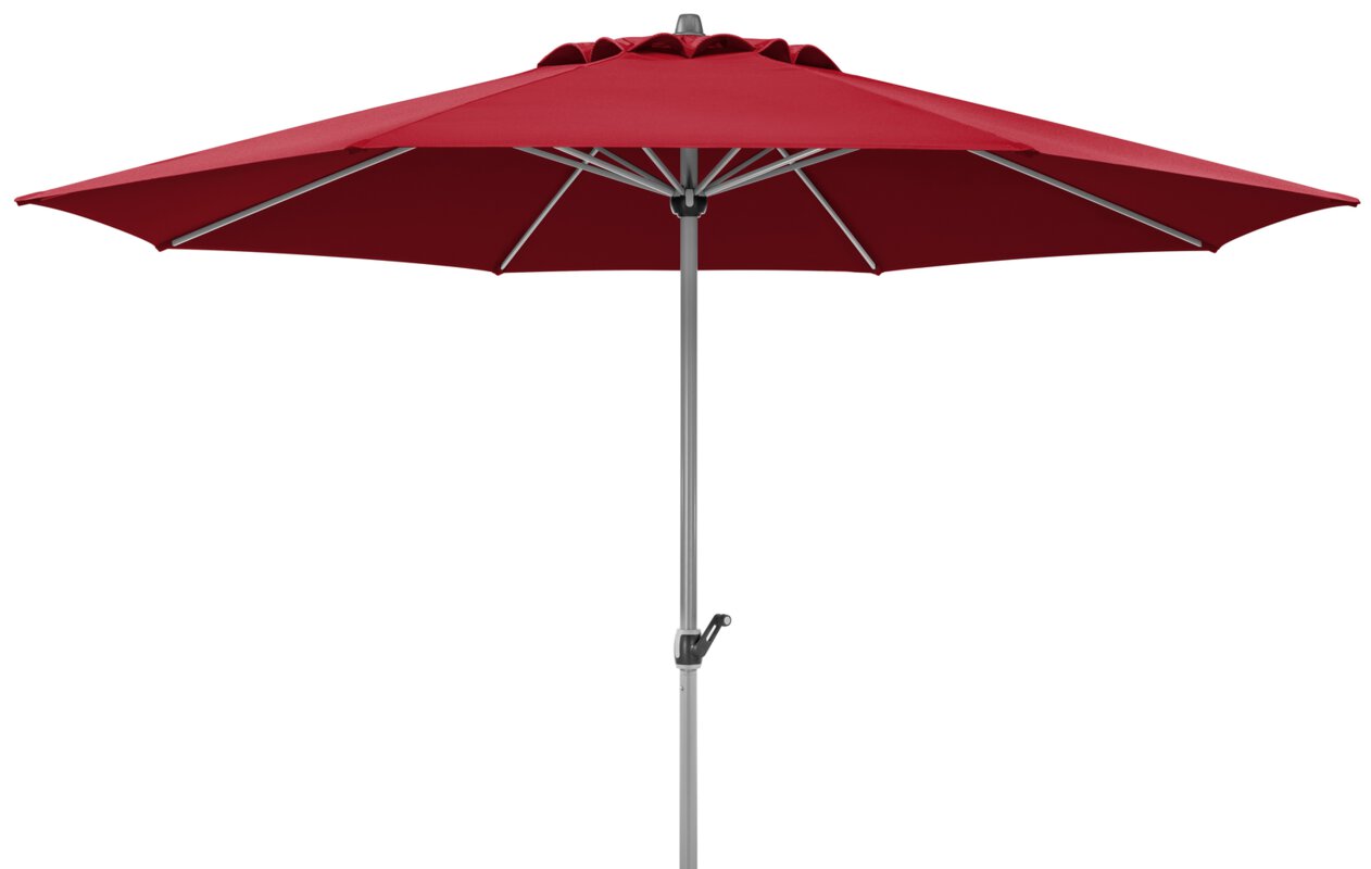 Schneider parasol Gemini in dark red, 360 cm diameter, on a white background.