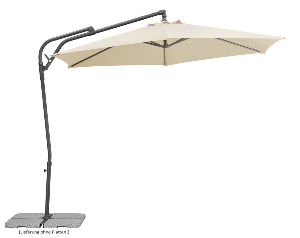 Schneider parasol Genua in ecru, 300 cm diameter, on a white background.