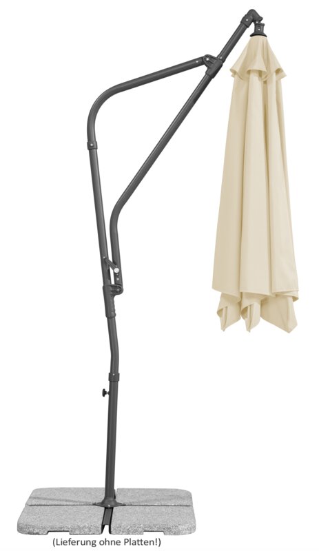 Schneider parasol Genua in ecru, 300 cm diameter, closed, on a white background.