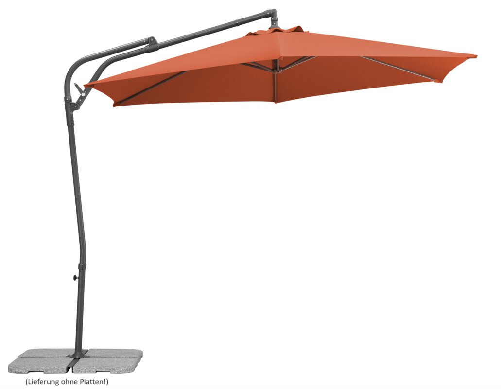 Schneider parasol Genua in terracotta, 300 cm diameter, on a white background.