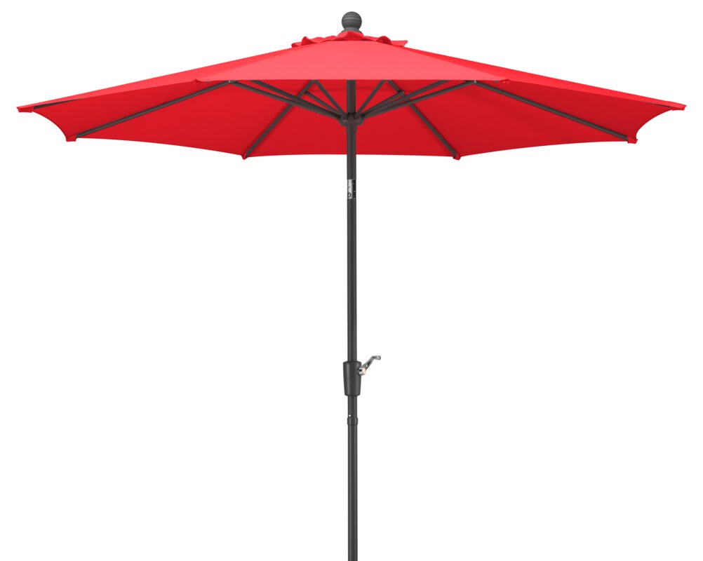 Schneider parasol Harlem in red, 270 cm diameter, on a white background.