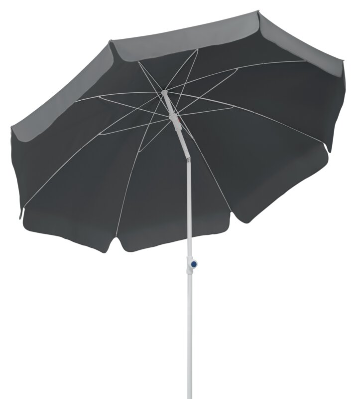 Schneider parasol Ibiza in anthracite, 200 cm diameter, on a white background.