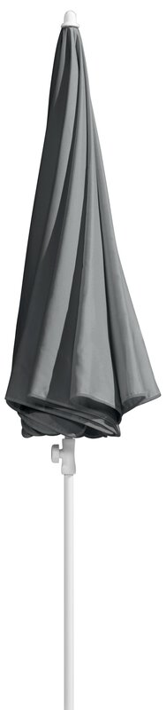 Schneider parasol Ibiza in anthracite, 200 cm diameter, closed, on a white background.