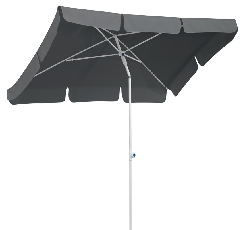 Schneider parasol Ibiza in anthracite, 180x120 cm, on a white background.