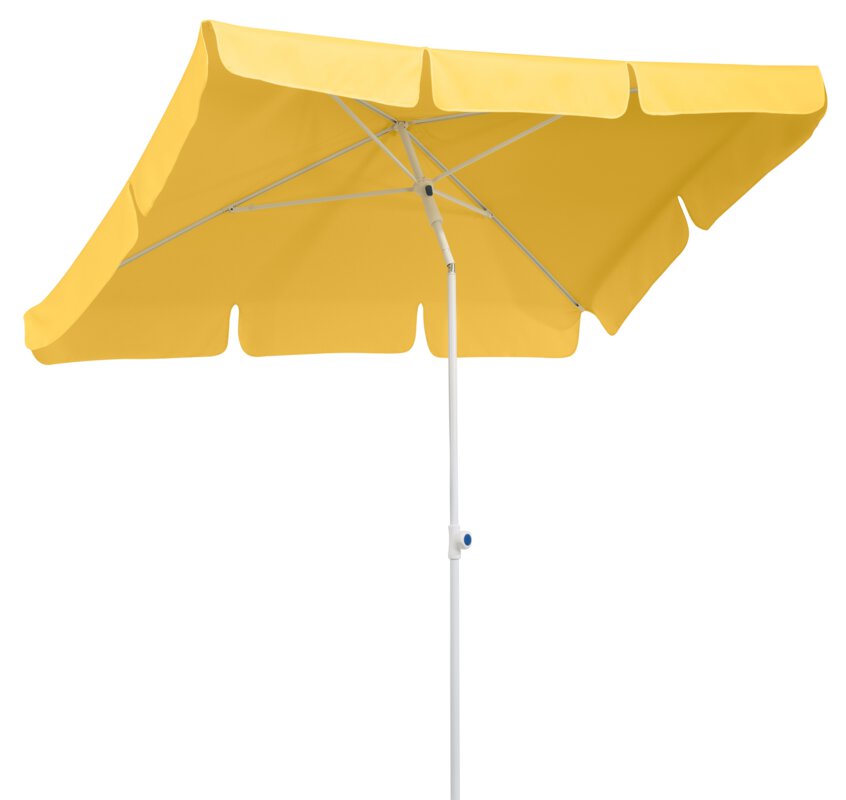 Schneider parasol Ibiza in gold yellow, 180x120 cm, on a white background.