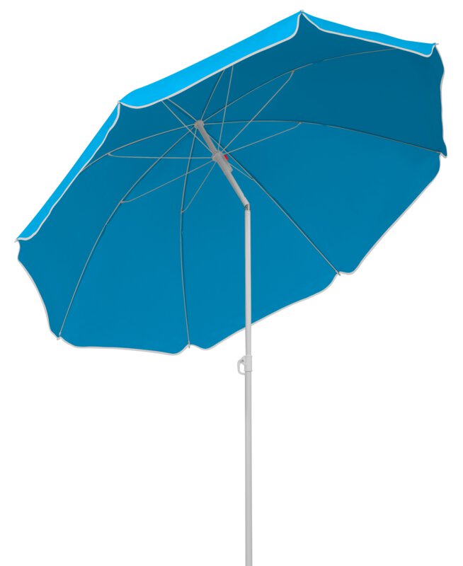Schneider Sonnenschirm Isar in Aqua, 180 cm Durchmesser, auf weißem Hintergrund.