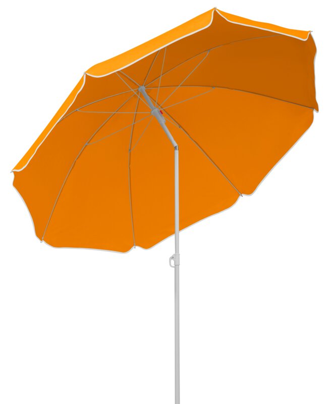 Schneider Sonnenschirm Isar in Mandarine, 180 cm Durchmesser, auf weißem Hintergrund.