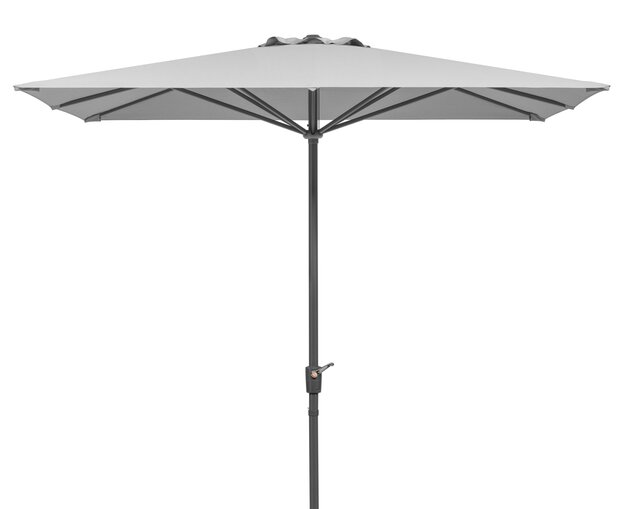 Schneider Schirme Korsika in silver grey, 270x270 cm, on a white background.