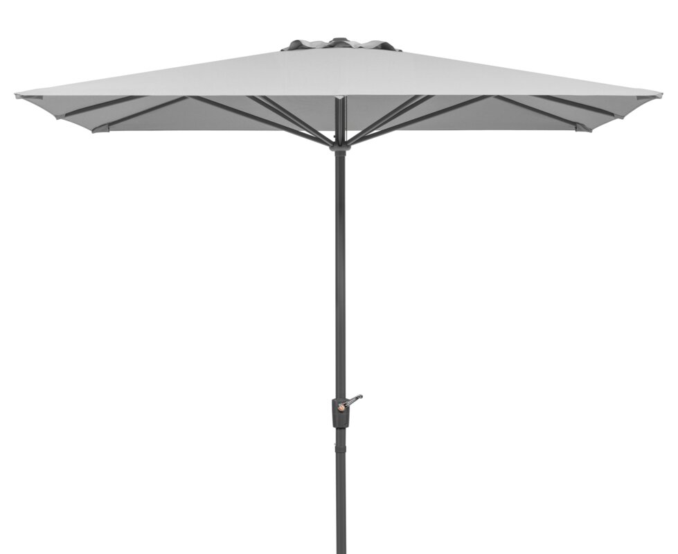 Schneider Schirme Korsika in silver grey, 270x270 cm, on a white background.