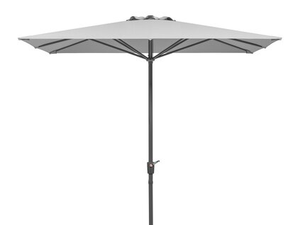 Schneider Schirme Korsika in silver grey, 270x270 cm, on a white background.