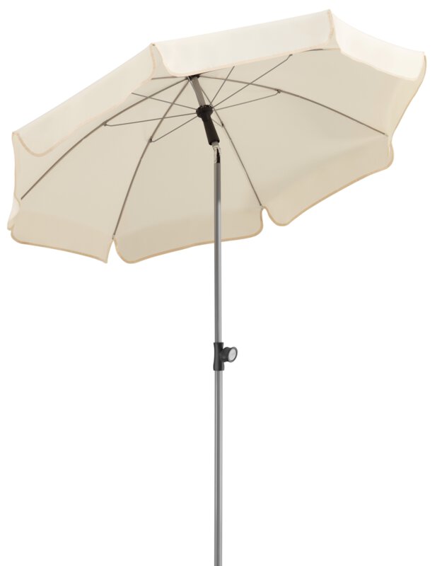 Schneider parasol Locarno in ecru, 150 cm diameter, on a white background.
