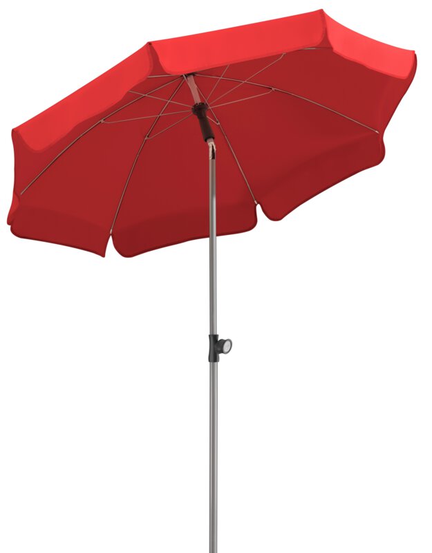 Schneider Sonnenschirm Locarno in Rot, 150 cm Durchmesser, auf weißem Hintergrund.