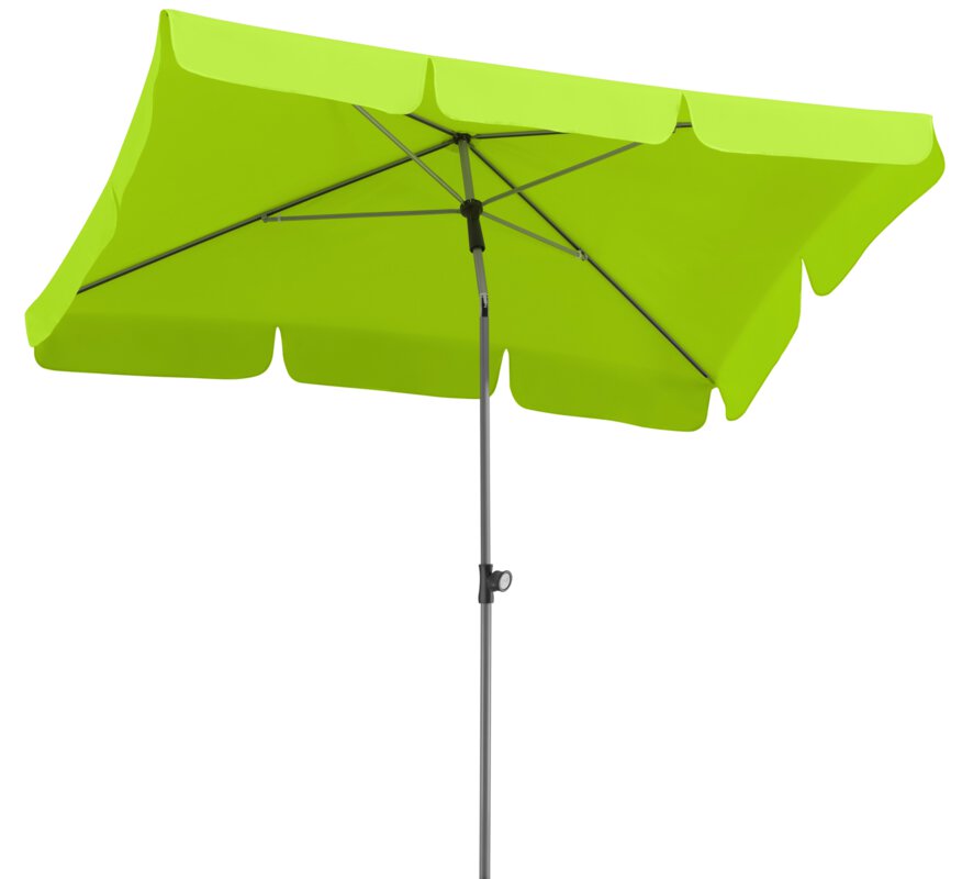 Schneider parasol Locarno in apple green, 180x120 cm, on a white background.