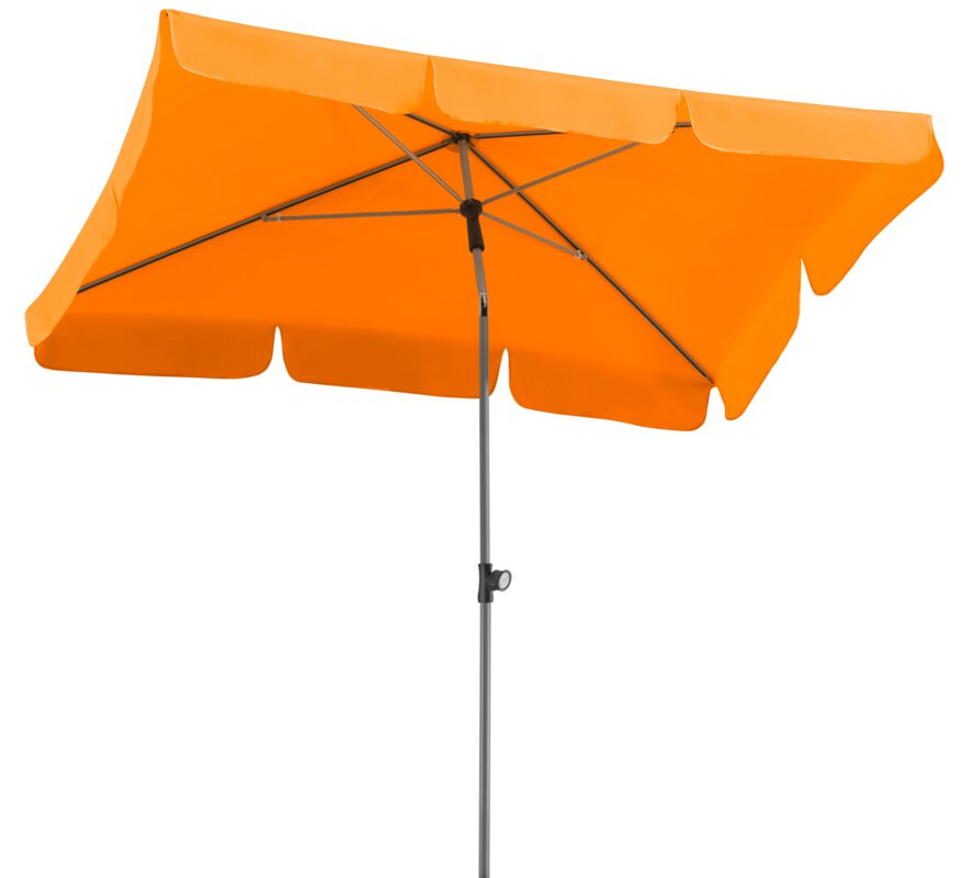 Schneider Sonnenschirm Locarno in Mandarine, 180x120 cm, auf weißem Hintergrund.