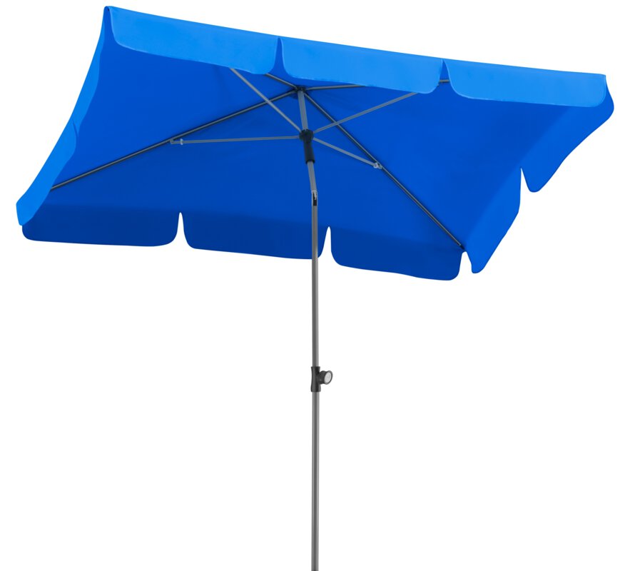 Schneider parasol Locarno in royal blue, 180x120 cm, on a white background.