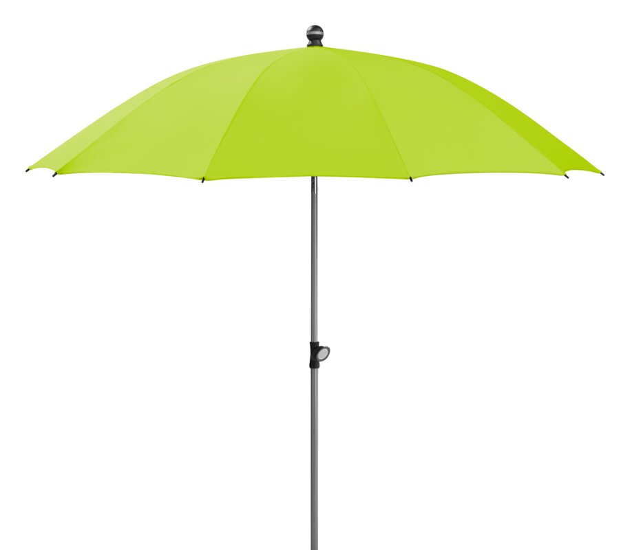 Schneider parasol Locarno in apple green, 220 cm diameter, on a white background.