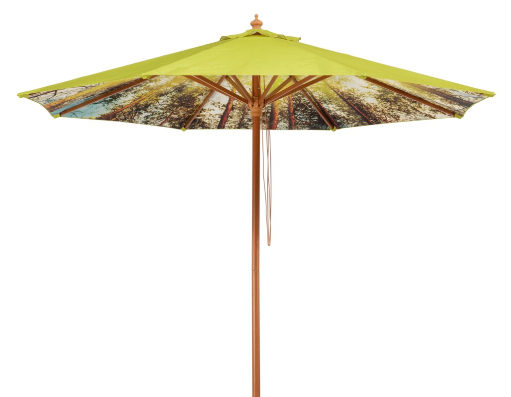 Schneider parasol Malaga in forest, 300 cm diameter, on a white background.