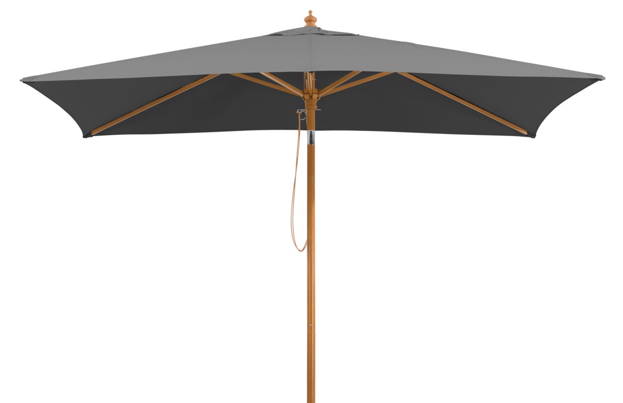 Schneider parasol Malaga in anthracite, 300x200 cm, on a white background.