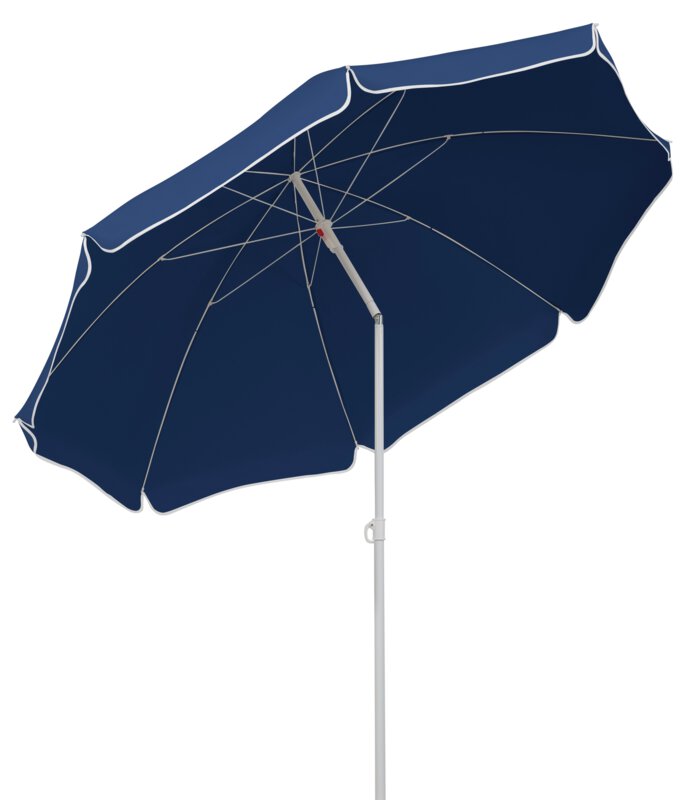 Schneider parasol Merkur in blue, 200 cm diameter, on a white background.