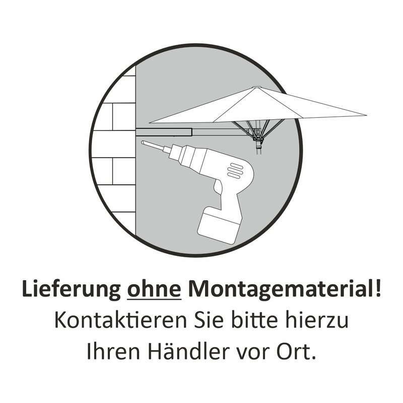 Schneider Sonnenschirm Muro, 250 cm Durchmesser - Button ohne Montagematerial.