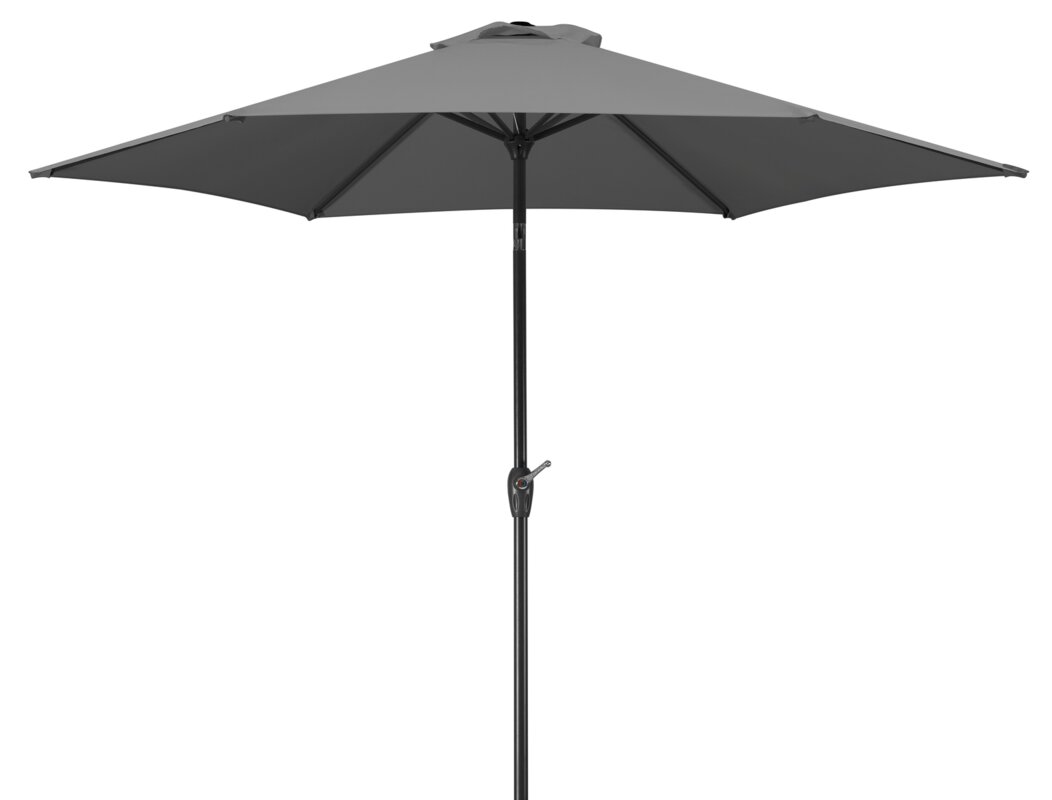 Schneider parasol Napoli in anthracite, 270 cm diameter, on a white background.