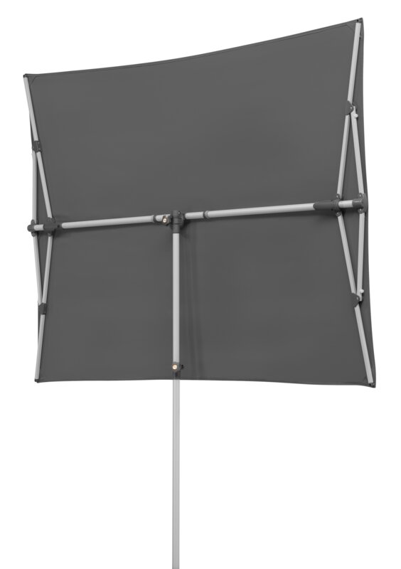 Schneider parasol Novara in anthracite, 190x140 cm, vertical, on a white background.