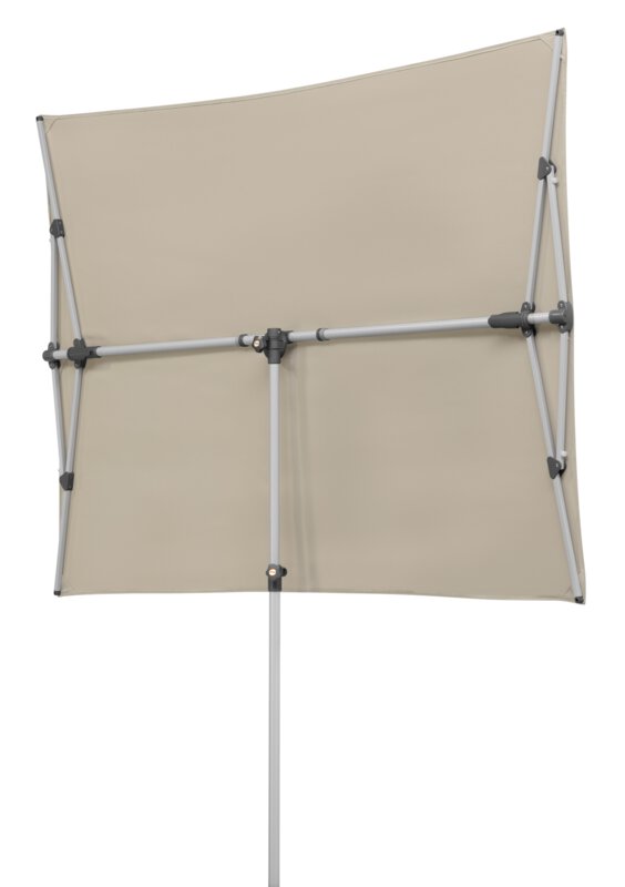 Schneider parasol Novara in ecru, 190x140 cm, vertical, on a white background.