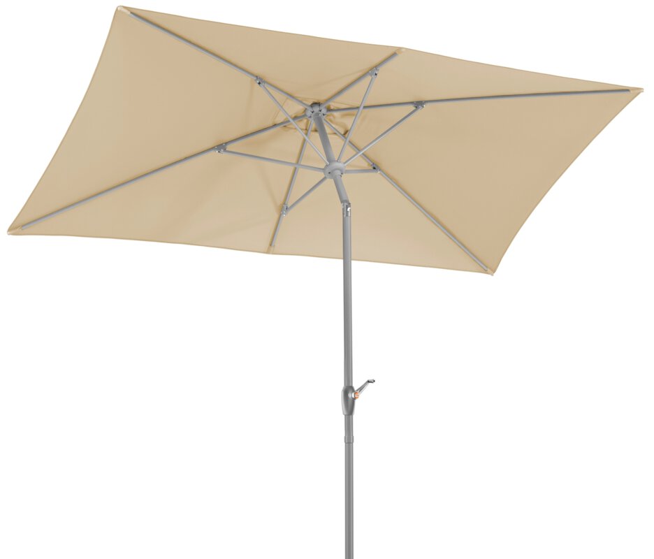 Schneider parasol Porto in ecru, 300x200 cm, tilted, on a white background.