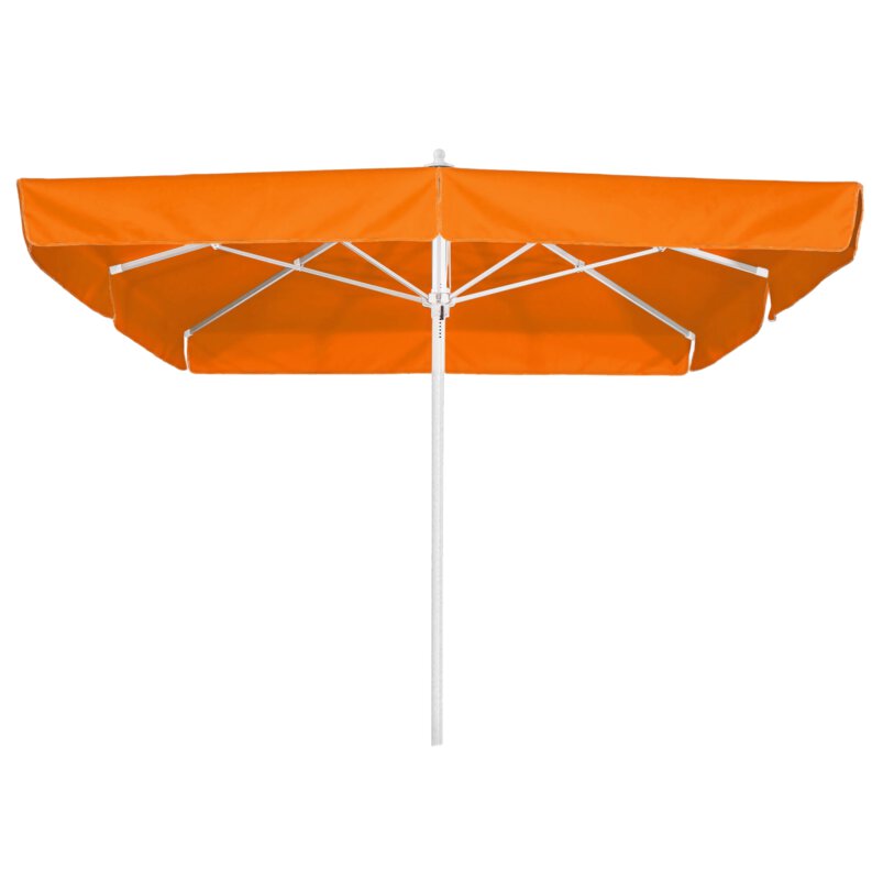 Schneider Sonnenschirm Quadro in Orange, 300x300 cm, auf weißem Hintergrund.