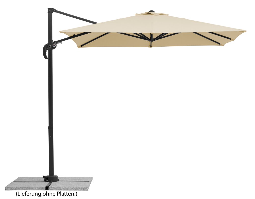 Schneider parasol Rhodos Junior in ecru, 230x230 cm, on a white background.