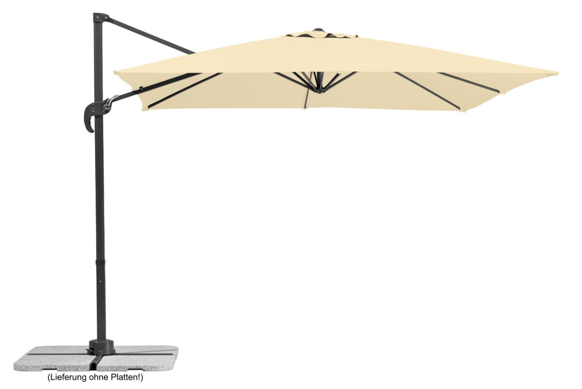 Schneider parasol Rhodos Junior in ecru, 270x270 cm, on a white background.