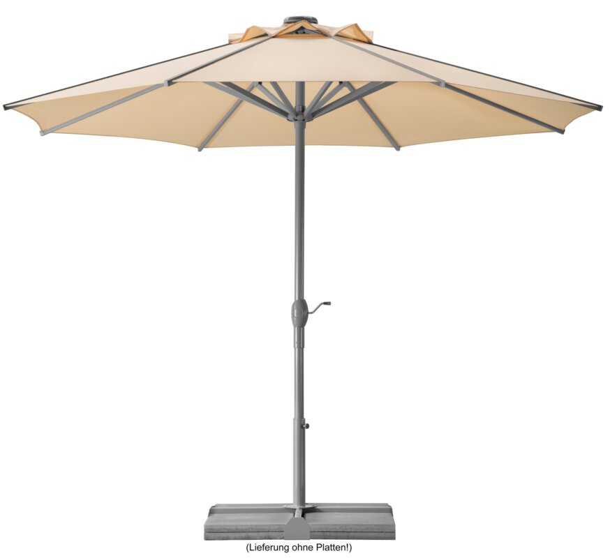 Schneider parasol Rooftop in ecru, 350 cm diameter, on a white background.