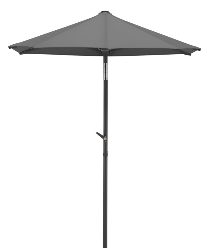 Schneider Sonnenschirm Salerno mezza in Anthrazit, 150x150 cm, auf weißem Hintergrund.