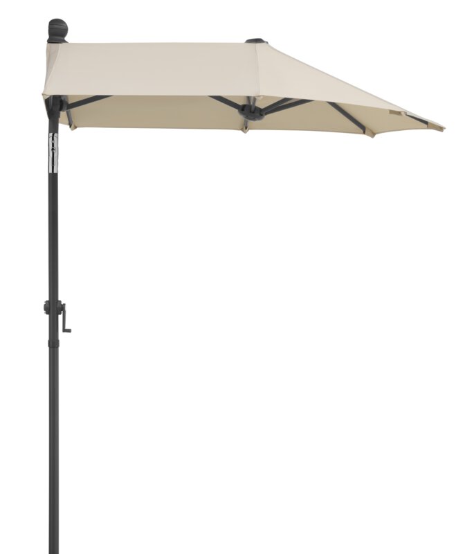 Schneider parasol Salerno mezza in ecru, 150x150 cm, on a white background.