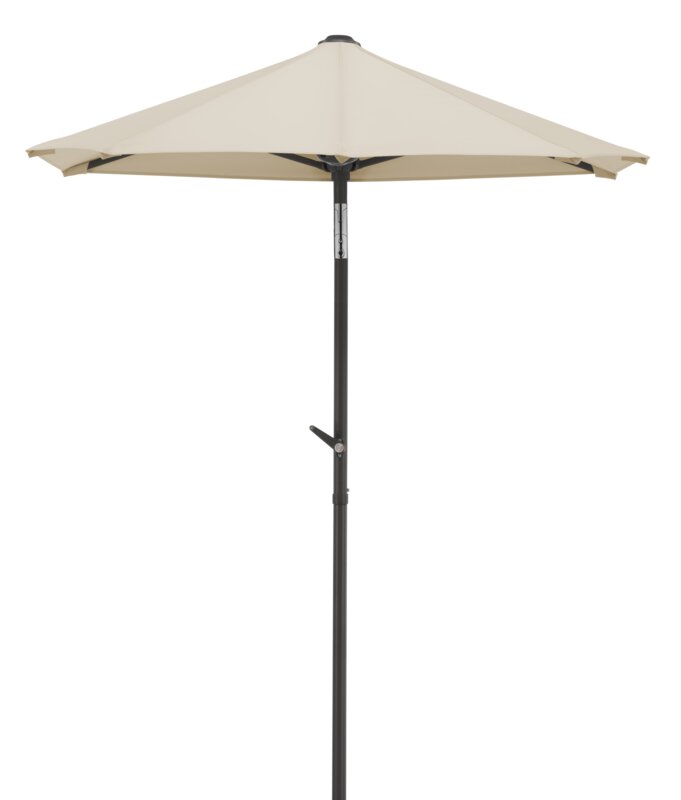Schneider parasol Salerno mezza in ecru, 150x150 cm, on a white background.
