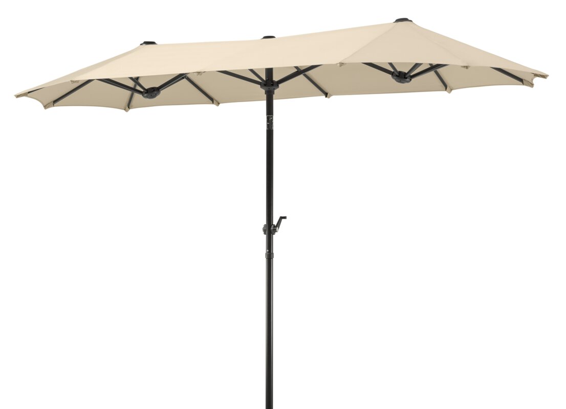 Schneider parasol Salerno in ecru, 300x150 cm, on a white background.