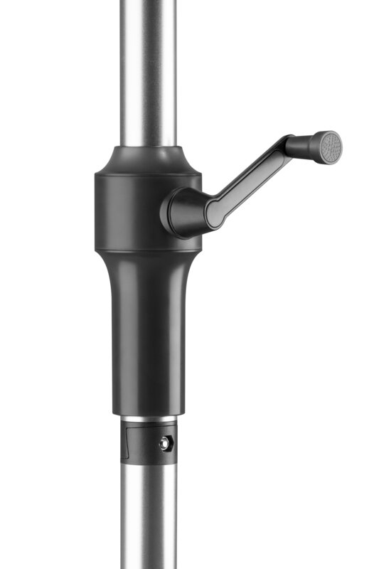 Schneider parasol Santorini with dimensions 325x325 cm - close-up of the crank.