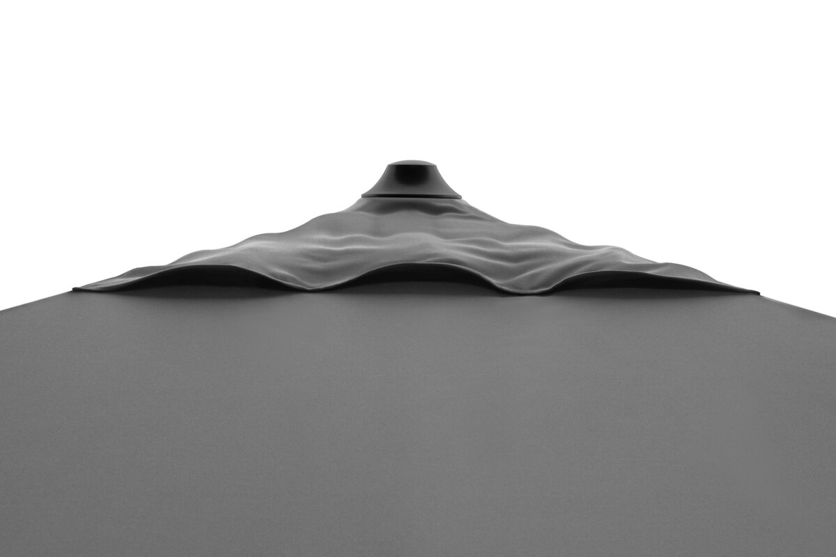 Schneider parasol Santorini in anthracite, 325x325 cm - close-up top.