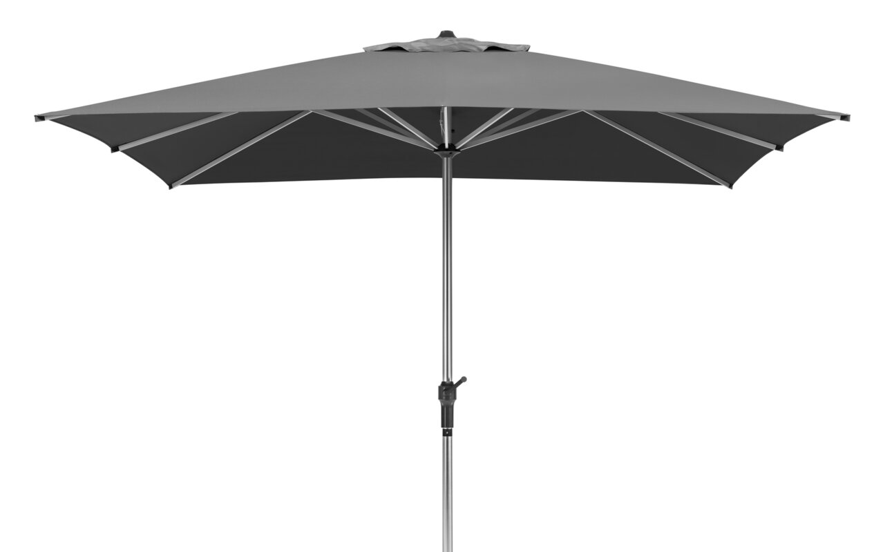Schneider parasol Santorini in anthracite, 325x325 cm, on a white background.