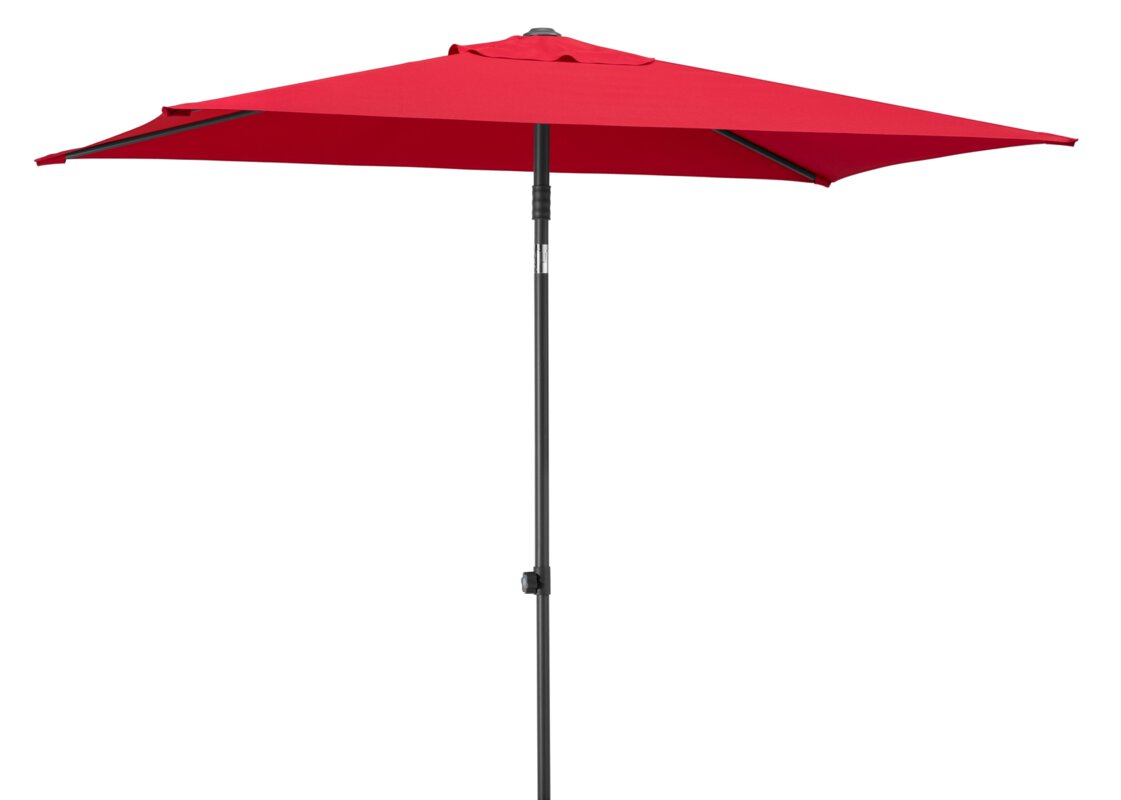 Schneider parasol Sevilla in red, 240x240 cm, on a white background.